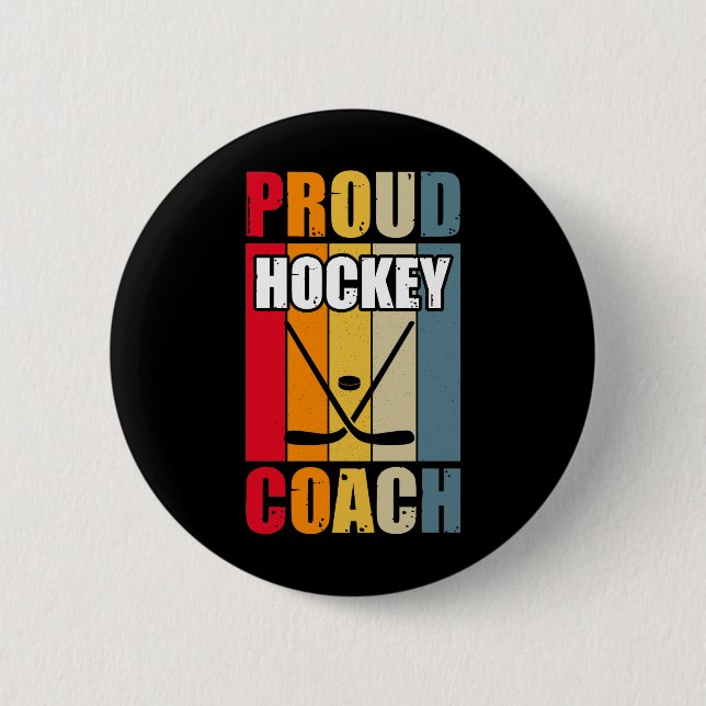 Colourful Proud Hockey Coach 6 Cm Round Badge (Front)