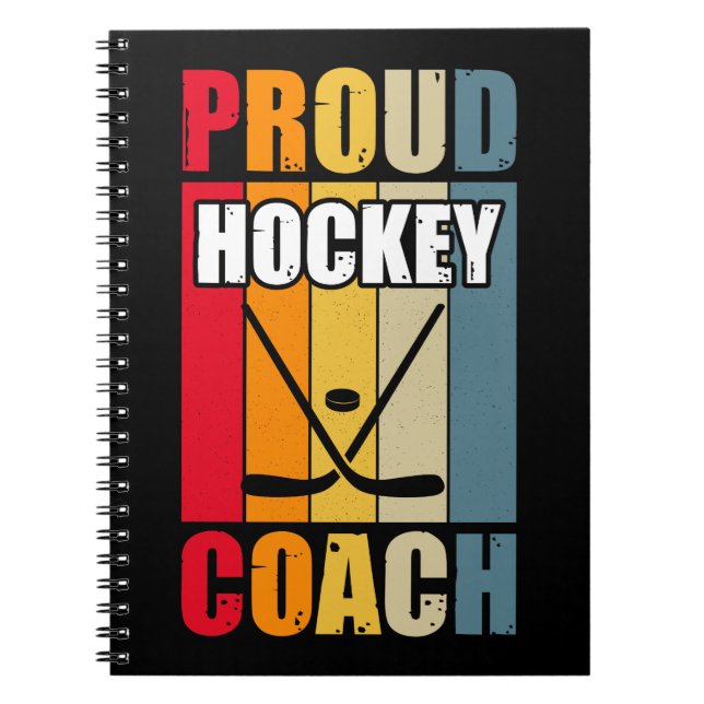 Colourful Proud Hockey Coach Notebook (Front)