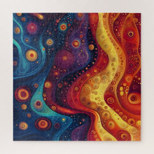 Colourful Psychedelic Abstract Art Jigsaw Puzzle