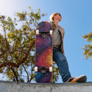 Colourful Psychedelic Abstract Art Skateboard