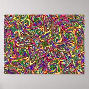 Colourful Psychedelic Abstract  Poster