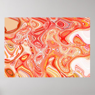 Colourful psychedelic background made of interweav poster