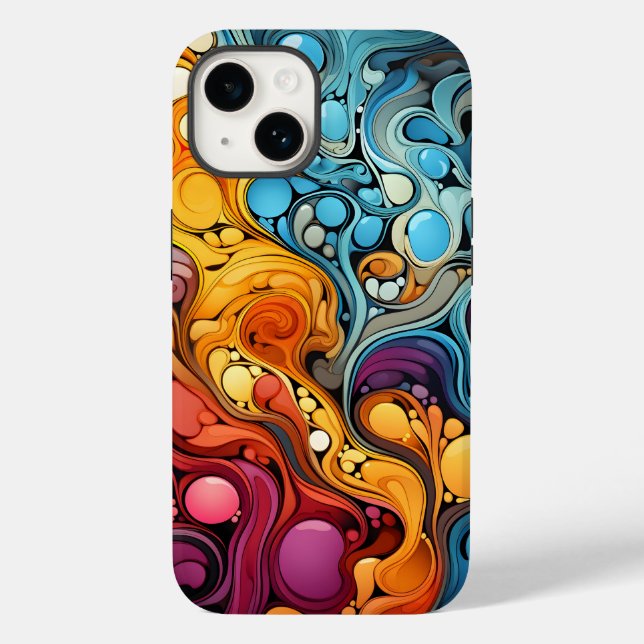 Colourful Psychedelic Bright Abstract Pattern Case-Mate iPhone Case (Back)