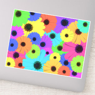 Colourful Psychedelic Daisy Floral Pattern