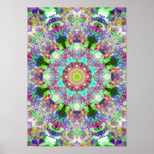 Colourful Psychedelic Dreamy Mandala Poster