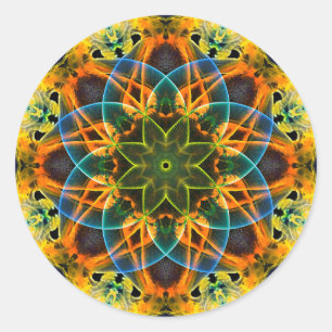 Colourful Psychedelic Dreamy Mandala Stickers