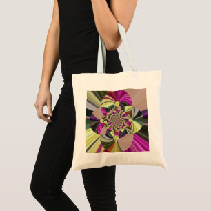 Colourful Psychedelic Floral Pattern Tote Bag