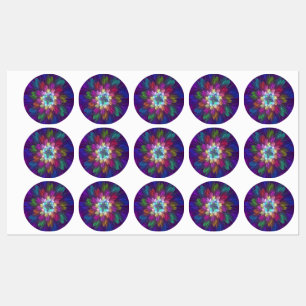 Colourful Psychedelic Flower Abstract Fractal Art