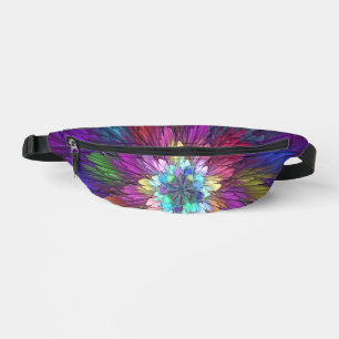 Colourful Psychedelic Flower Abstract Fractal Art Bum Bags