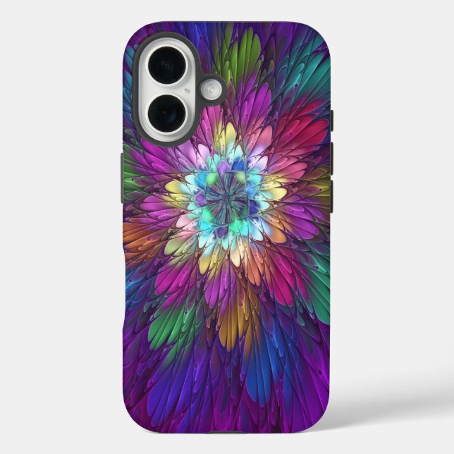 Colourful Psychedelic Flower Abstract Fractal Art Case-Mate iPhone Case (Back)