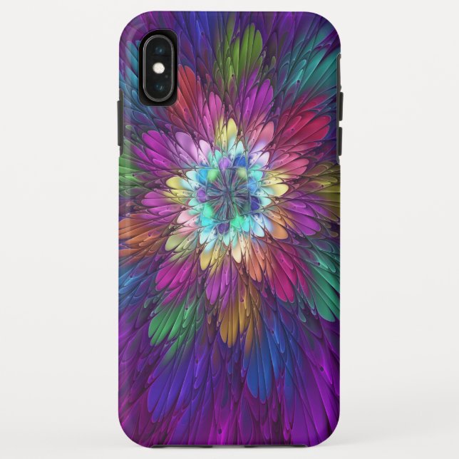 Colourful Psychedelic Flower Abstract Fractal Art Case-Mate iPhone Case (Back)