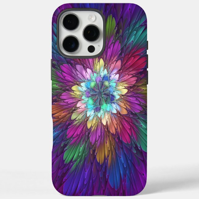Colourful Psychedelic Flower Abstract Fractal Art Case-Mate iPhone Case (Back)