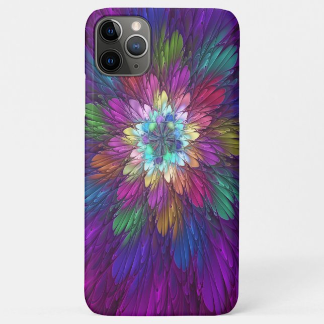 Colourful Psychedelic Flower Abstract Fractal Art Case-Mate iPhone Case (Back)