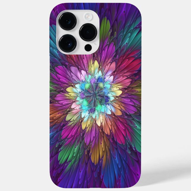 Colourful Psychedelic Flower Abstract Fractal Art Case-Mate iPhone Case (Back)