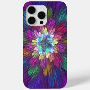 Colourful Psychedelic Flower Abstract Fractal Art iPhone 15 Pro Max Case