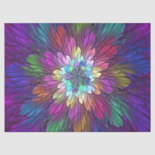 Colourful Psychedelic Flower Abstract Fractal Art Tissue Paper