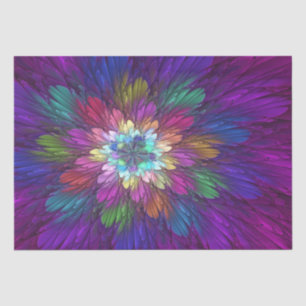 Colourful Psychedelic Flower Abstract Fractal Art Tissue Paper