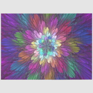 Colourful Psychedelic Flower Abstract Fractal Art Tissue Paper