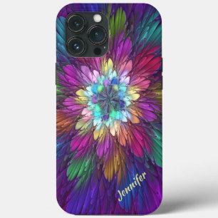 Colourful Psychedelic Flower Abstract Fractal Name iPhone 13 Pro Max Case