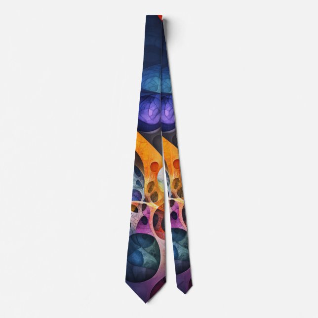 Colourful Psychedelic Fractal Abstract Art  Tie (Front)