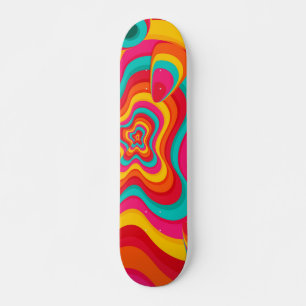 Colourful Psychedelic groovy pattern Skateboard