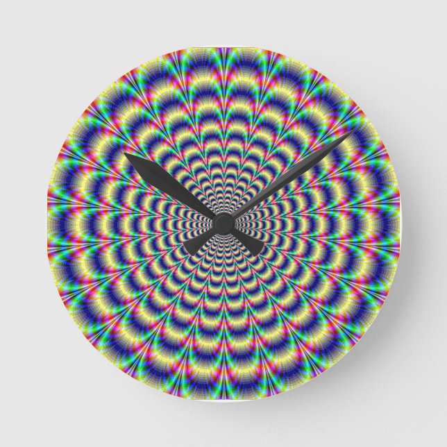 colourful psychedelic illusion wall clock (Front)