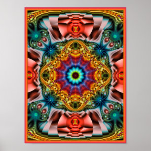 Colourful Psychedelic Kaleidoscope Poster