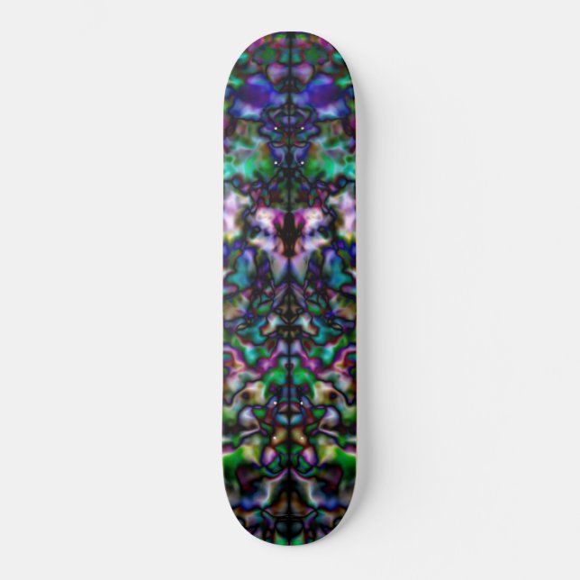 Colourful psychedelic kaleidoscope skateboard (Front)