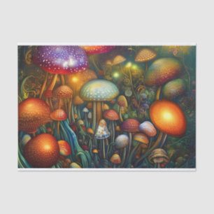 Colourful Psychedelic Mushroom Forest Tissue Paper