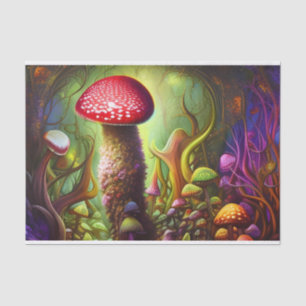Colourful Psychedelic Mushroom Mystical Forest Tissue Paper