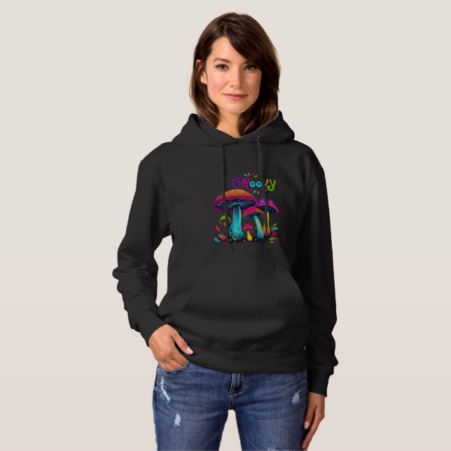 Colourful Psychedelic Mushrooms Hoodie (Front Full)