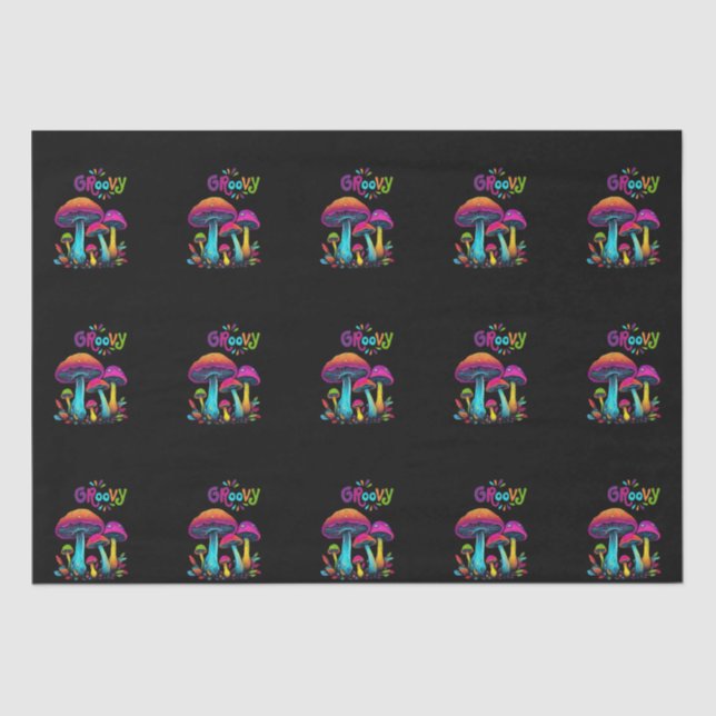 Colourful Psychedelic Mushrooms- Tissue Paper (Front)