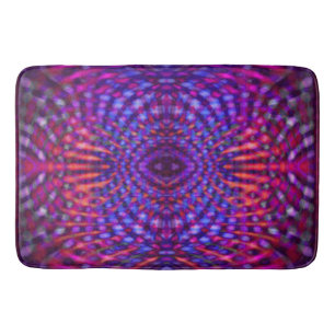 Colourful psychedelic pattern bath mat