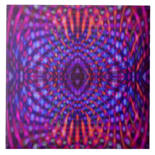 Colourful psychedelic pattern ceramic tile