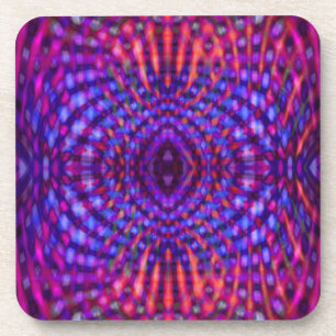Colourful psychedelic pattern coaster