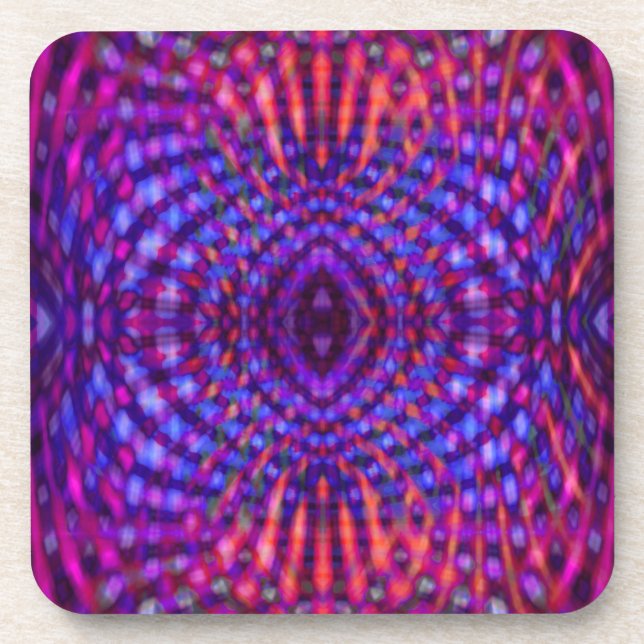 Colourful psychedelic pattern coaster (Front)