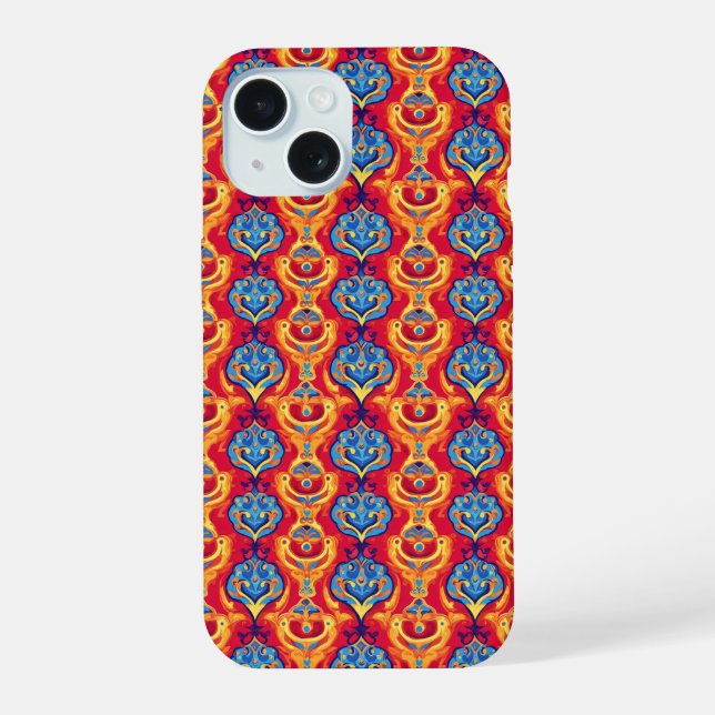 Colourful Psychedelic Pattern iPhone 15 Case (Back)