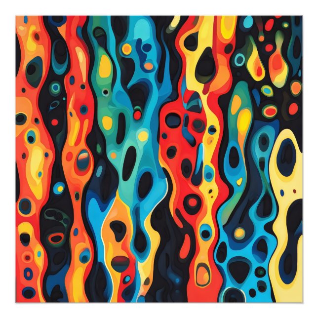 Colourful Psychedelic Pattern Photo Print (Front)