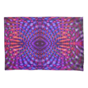 Colourful psychedelic pattern pillowcase
