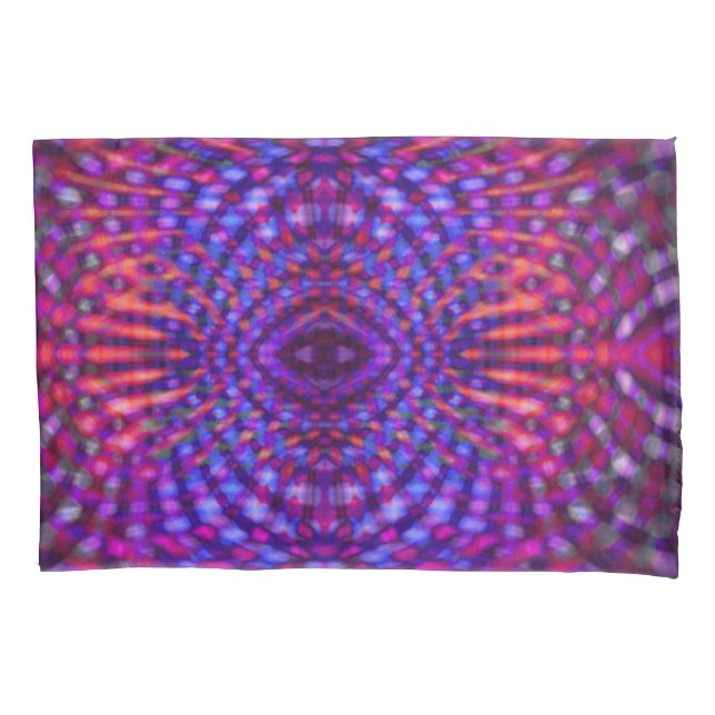 Colourful psychedelic pattern pillowcase (Front)
