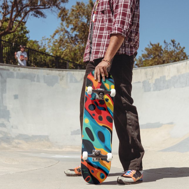 Colourful Psychedelic Pattern Skateboard (Outdoor 2)