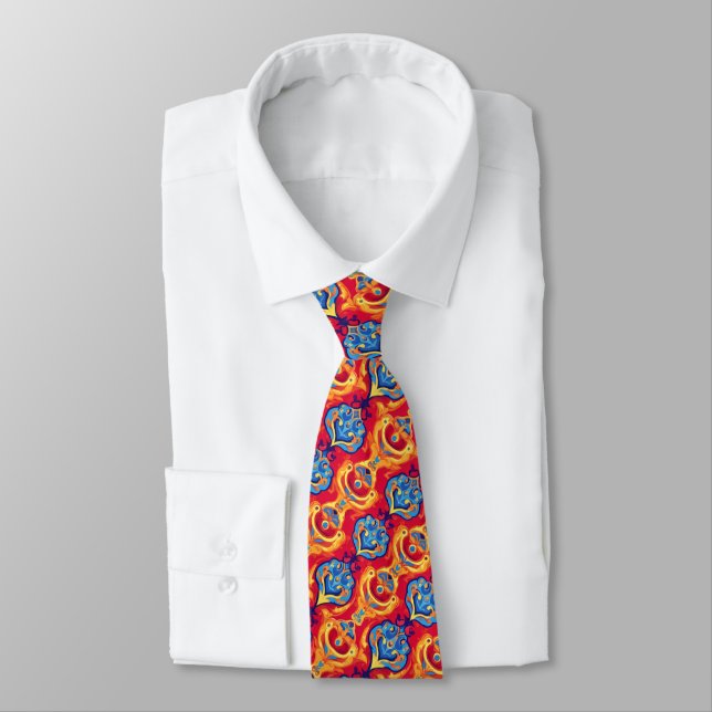 Colourful Psychedelic Pattern Tie (Tied)
