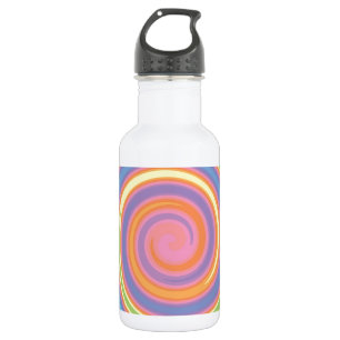 Colourful psychedelic pinwheel swirl design 532 ml water bottle