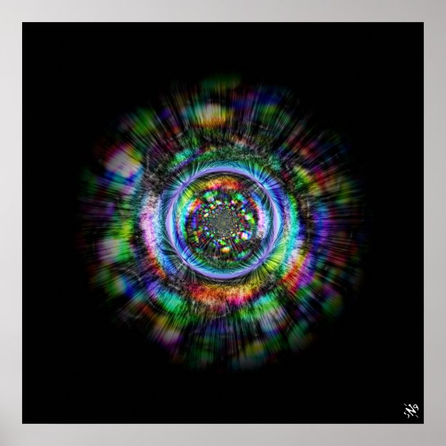 Colourful psychedelic sketch of an eye poster (Front)
