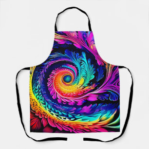 Colourful Psychedelic Spiral Art Apron