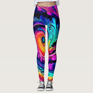 Colourful Psychedelic Spiral Art Leggings