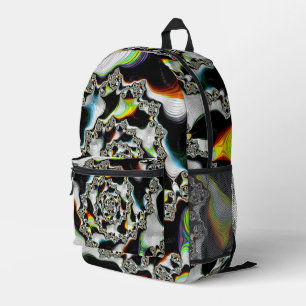 Colourful Psychedelic Spiral Fractal Printed Backpack