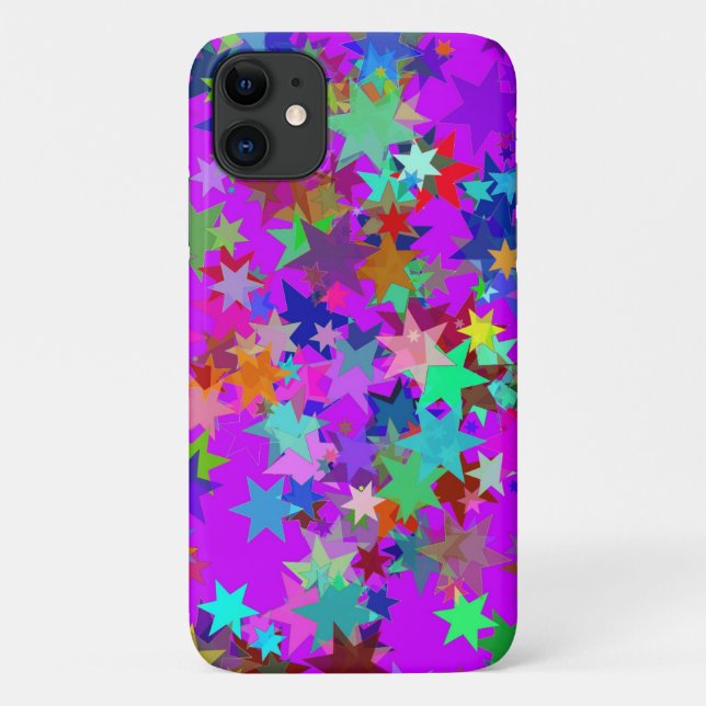 colourful psychedelic stars phone case (Back)