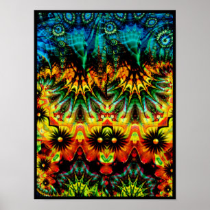 Colourful Psychedelic Symmetrical Abstract  Poster