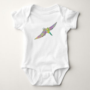 Colourful Pterodactyl Cute Baby Dinosaur Art Bodysuit